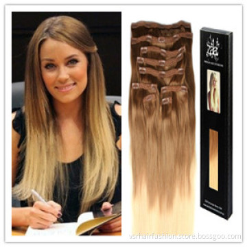 Remy Hair Extension, Remy Human Hair Clip in Hair Extension (Ombre color) , Virgin Human Hair Extension, Remy Hair